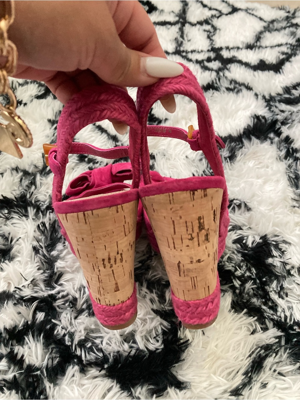 Prada Hot Pink Suede Bow Slingback Heels - Picture 7 of 9